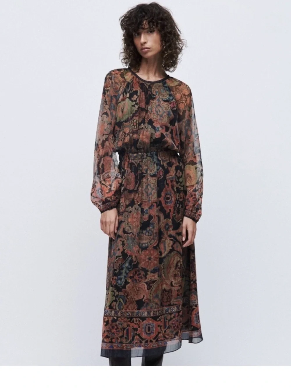 zara paisley maxi dress ZARA MULTI PAISLEY FLORAL PRINT WRAP MIDI MAXI DRESS SIZE XL 16 44 3409/736